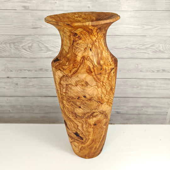Olivenholz-Vase, VAS-00001, ca. 38 cm hoch